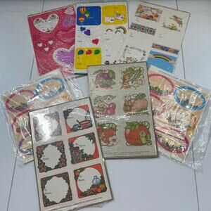 Set of 7 (28 sheets) Vintage 1980s Gift Tags Stickers Currant Christmas Birthday